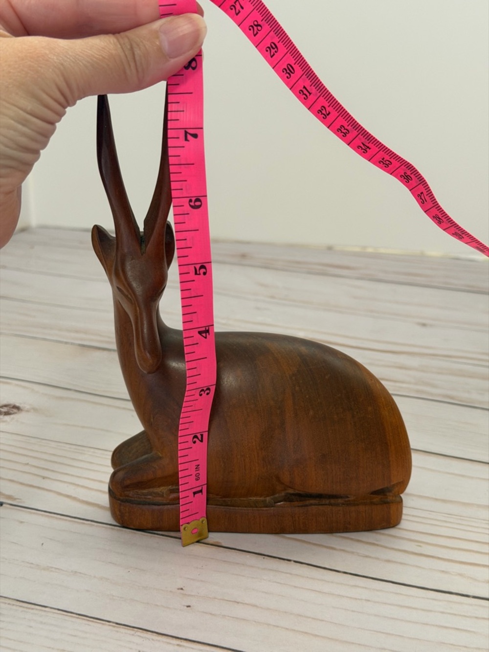 Wood Hand Carved Antelope / Gazelle Sculpture Wood Decor - Picture 11 of 15